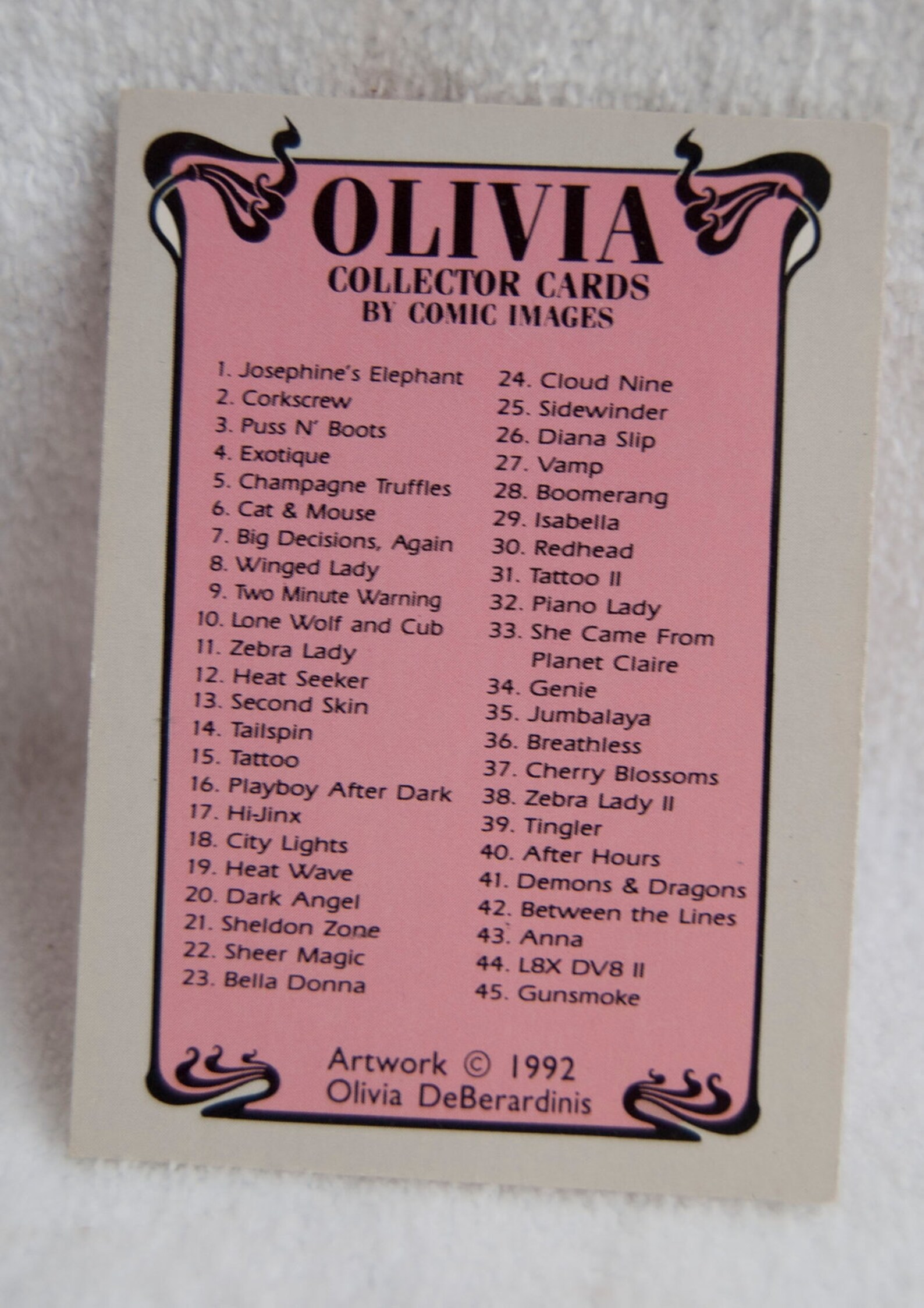 Olivia Collector Cards Comic Images 1992 Etsy