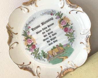Vintage Mid-State Products House Blessing 8” Decorative Plate