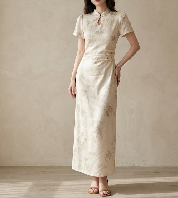 maxi dresses asian style Cotton Casual Dress, Asian Dress Style: Elegant... From Fleming627, $35.88