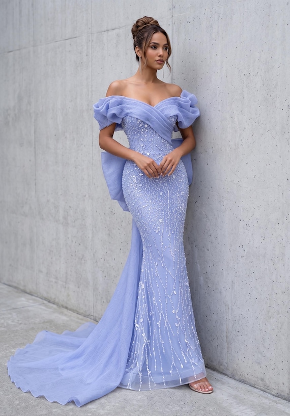 periwinkle dress formal Long Prom Dress: Blondie Nites 5315BN Periwinkle / 0 This stunning gown features a deep V Authentic Rachel Allan 70762 Dress--Color: