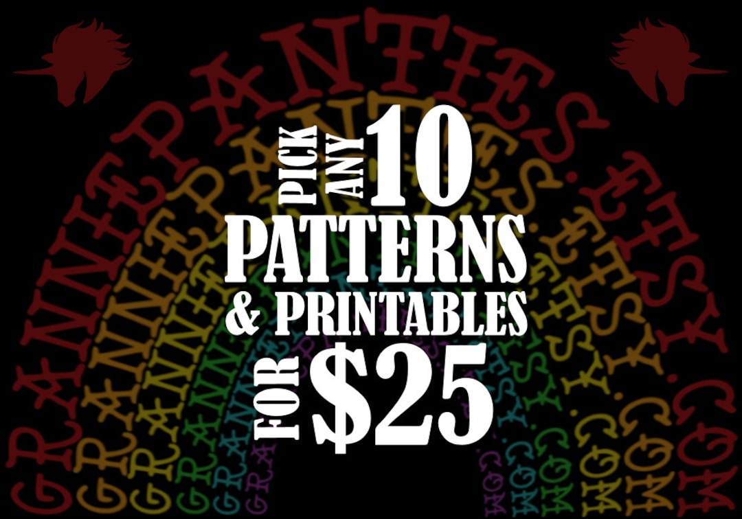 PDF Counted Cross Stitch PATTERNS &amp; Printable JPG Posters Pick Any Ten ...