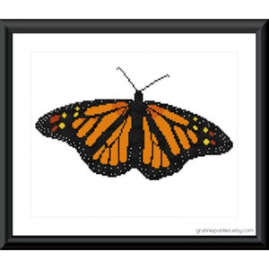 Monarch butterfly 8 X 10 - Grannie Panties original PDF counted cross stitch pattern