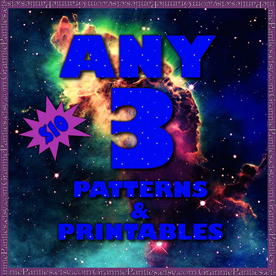 Counted Cross Stitch PATTERNS &amp; PRINTABLES - Pick Any 3 Patterns and or ...