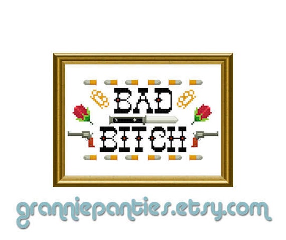 Bad Bitch Body Count TWO PACK cross stitch PDF pattern set