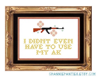 PDF PATTERN ONLY Ice Cube quote counted cross stitch pattern - I didn't even have to use my ak 5x7