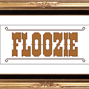 Floozie old west PDF counted cross stitch pattern 8X10