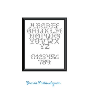 PDF PATTERN ONLY Fancy Pants alphabet and numbers