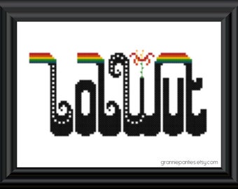 LOLWUT - rainbow - Grannie Panties original PDF counted cross stitch pattern 5X7