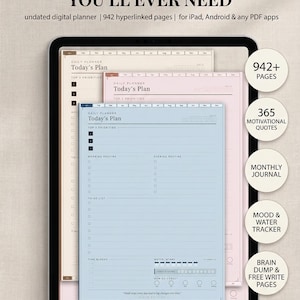 Digital Planner for iPad & Android, ADHD Planner, Undated Hyperlinked Planner, GoodNotes Planner, Daily Weekly Monthly Yearly