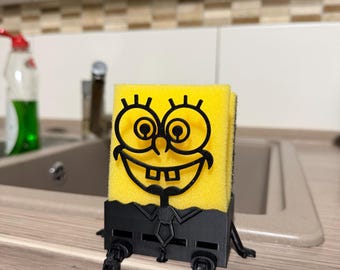 Lustiger Schwammhalter Küche – Cartoon Spülschwamm Halter mit Beinen – Spülbecken Organizer – Geschenkidee