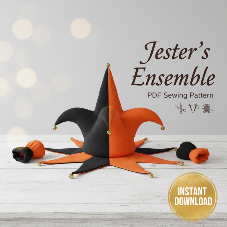 Jester Costume Sewing Pattern PDF | Medieval Harlequin Outfit DIY ...