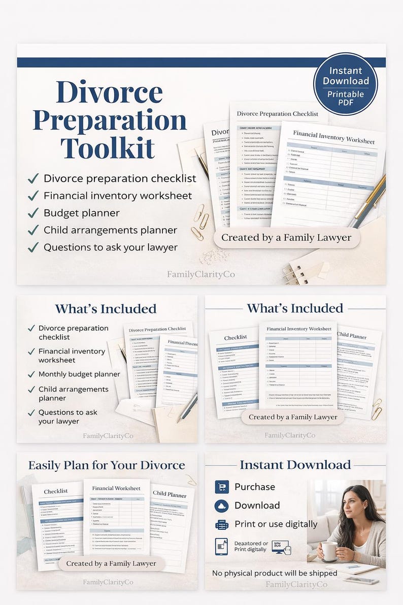 Relationship Separation Checklist.pdf Divorce Preparation Toolkit | Checklist, Financial, Child Planner (PDF ...