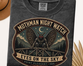 Mothman Night Watch Shirt, Point Pleasant Cryptid Tee, West Virginia Folklore