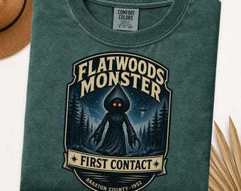 Flatwoods Monster Shirt, West Virginia Cryptid Comfort Colors Tee, Vintage Alien UFO Folklore