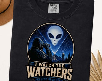 Project Blue Beam Shirt, UFO Alien Comfort Colors Tee, Retro Sci Fi Conspiracy Graphic