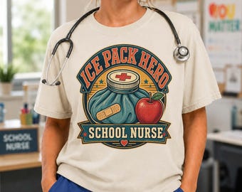 School Nurse Shirt, Vintage School Nurse Tee, Comfort Colors, Back to School Nurse Gift