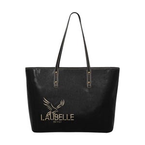 LauBelle – Elegancka damska torba typu tote ze sztucznej skóry – Pojemna torba do pracy i podróży – Czarna