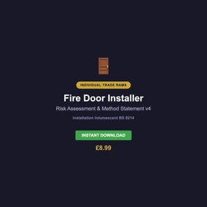 Fire Door Installer RAMS Template v4 - Risk Assessment Method Statement - BS 8214:2026 - CDM 2015 Compliant
