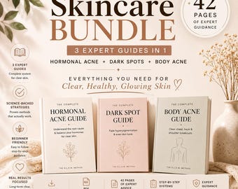 Acne Bundle PDF | Hormonal Acne, Dark Spots & Body Acne Guide | Clear Skin Routine Ebook | Skincare Digital Download