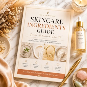 Skincare Ingredients Guide PDF | Decode Ingredients, Build Your Routine | Instant Download Digital Printable
