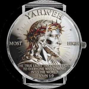 Men's Custom YAHWEH Psalm Of John 40MM All Stainless Steel Monogram Quartz Watch
