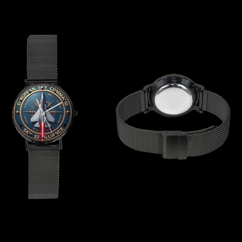 European Sky Command Custom 40MM Military All Stainless Steel Monogram Watch