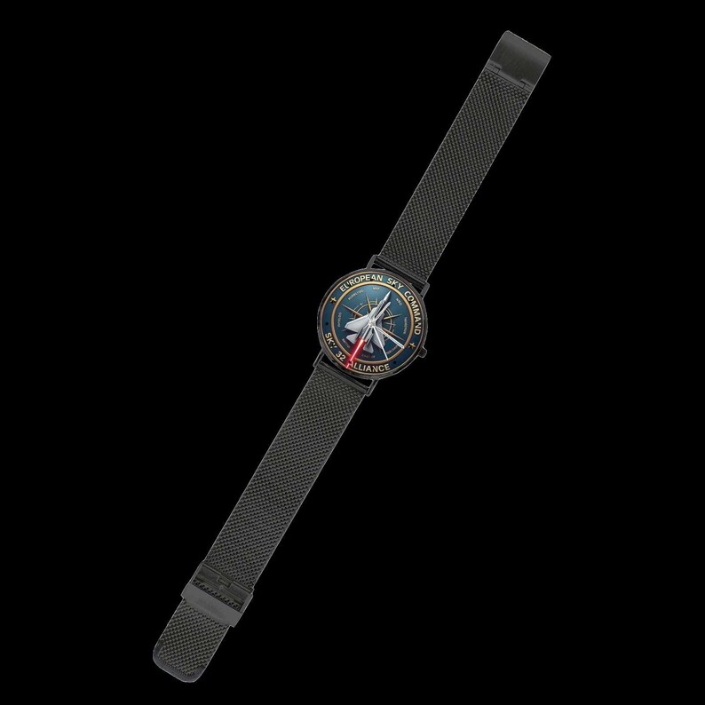 European Sky Command Custom 40MM Military All Stainless Steel Monogram Watch