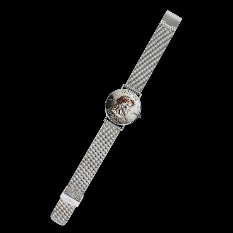Men's Custom YAHWEH Psalm Of John 40MM All Stainless Steel Monogram Quartz Watch