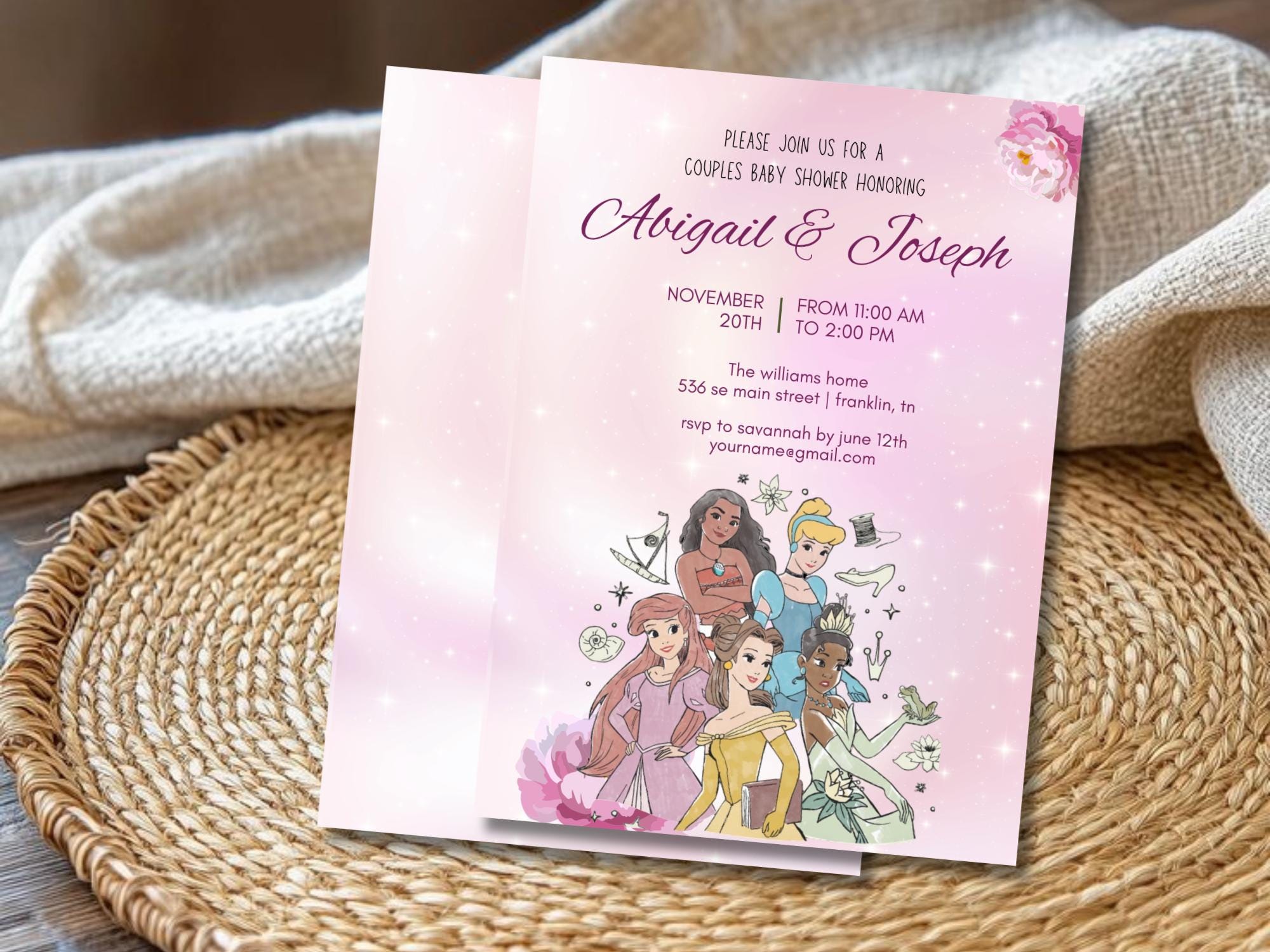 Disney Princess Birthday Invitation Doodle Princess Invite Template ...