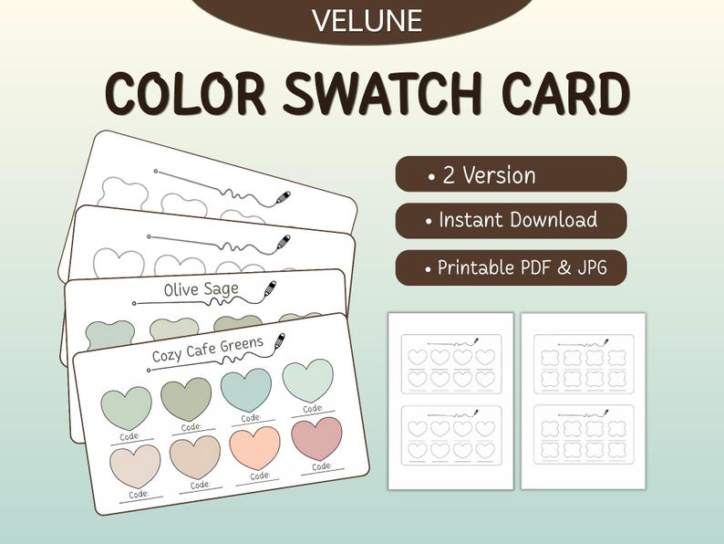 Color Swatch Cards Printable, Marker Tracker, Ohuhu, Blank Swatches, 2 ...