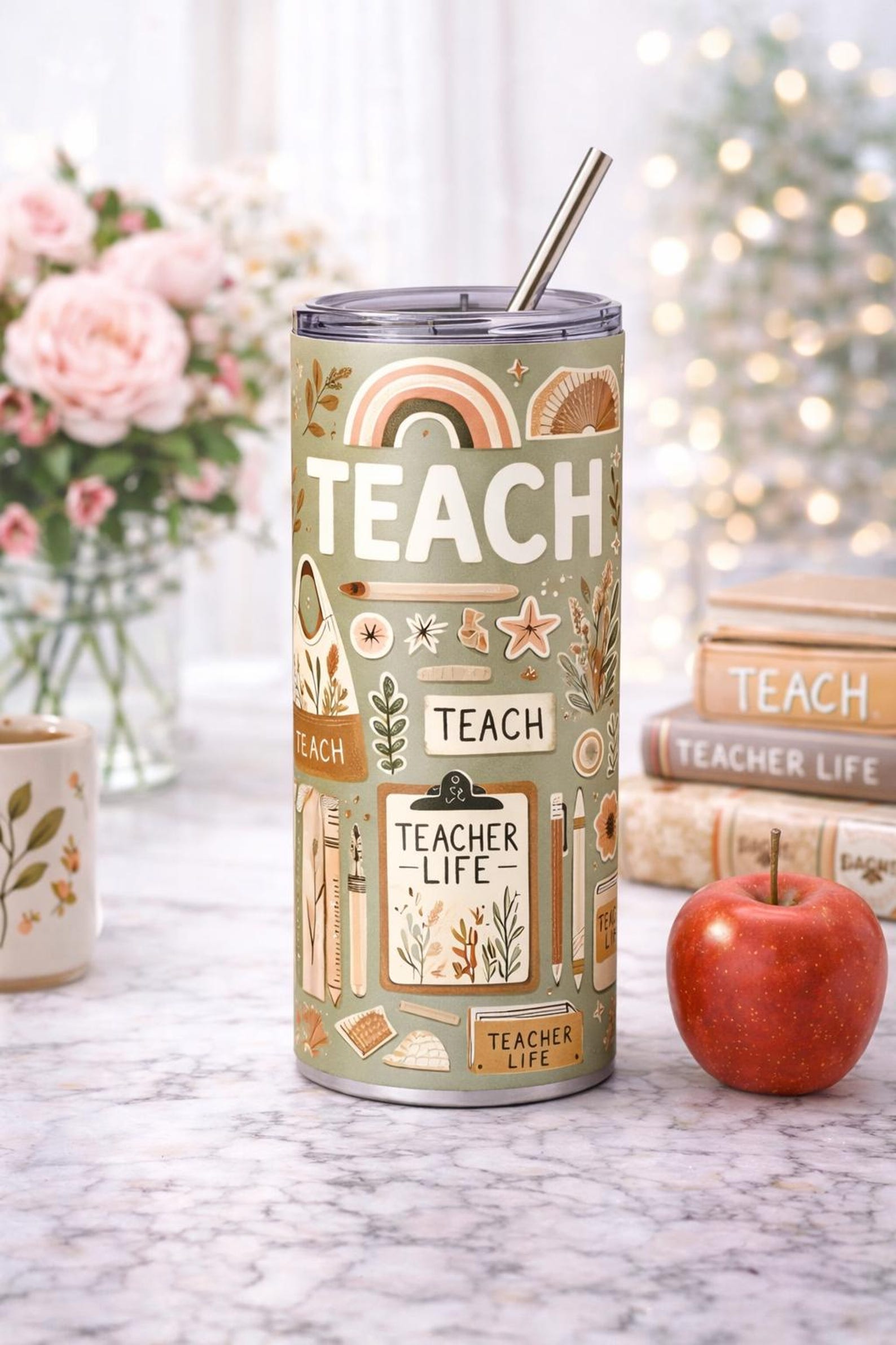 Best Teacher Ever 20oz Skinny Tumbler | Teacher Gift | End of Year ...