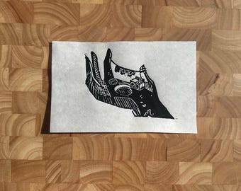 Steven Universe-print: handgedrukte linosnede