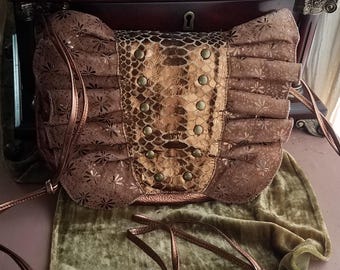 Carlos Falchi Chi copper metallic crossbody bag