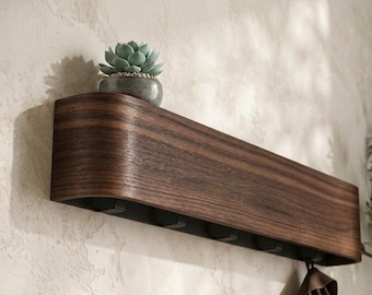 Wall-Mounted Solid Hidden Hooks Hanger for Living Room Entrance Bedroom Wall Coat Hook Veneer