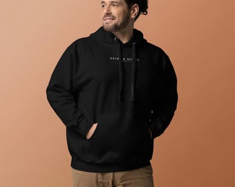 Minimalistische unisex hoodie met print