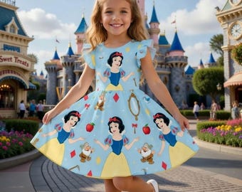 Snow White Toddler Dress, Disney Princess Girls Outfit, Fairytale Birthday Dress Custom Gift
