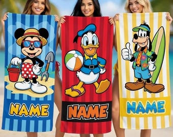 Telo mare personalizzato con cartoni animati, telo piscina personalizzato per bambini, simpatico regalo estivo per tutta la famiglia.