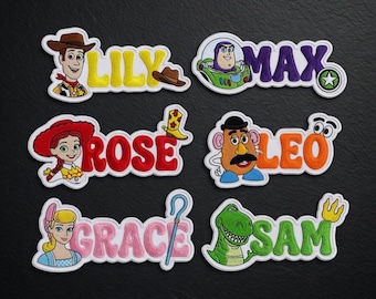 Toy Story Name Patch Woody Buzz Jessie Rex Custom Embroidered Badge Gift Kids
