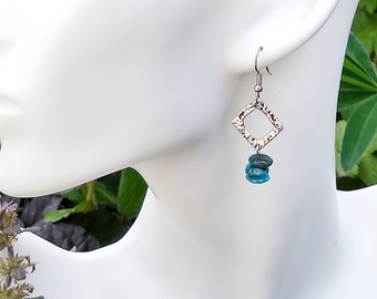 Blue Apatite and silver earrings,  jewelry for women, free shipping, gifts for her