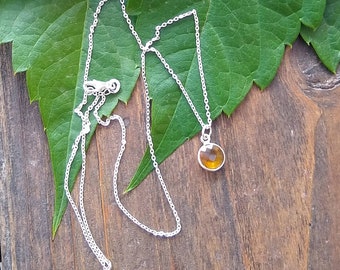 Citrine and sterling silver necklace, November birthstone, jewelry for women, free shipping, gifts for her