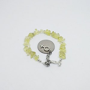 Lemon Quartz and silver Venus charm bracelet, gemstone chips, feminist jewelry, free shipping, gifts for her, jewelry for women image 7