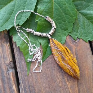 Tiger Eye and silver necklace, jewelry for women, free shipping, gifts for her, pendant necklace