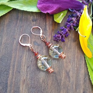 Citrine and copper earrings, November birthstone, jewelry for women, free shipping, gifts for her