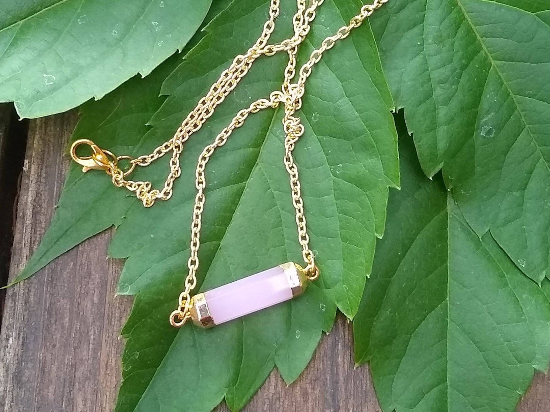Rose Quartz and Gold Necklace Jewelry for Women Free Etsy
