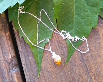 Citrine and sterling silver necklace, November birthstone, jewelry for women, free shipping, gifts for her