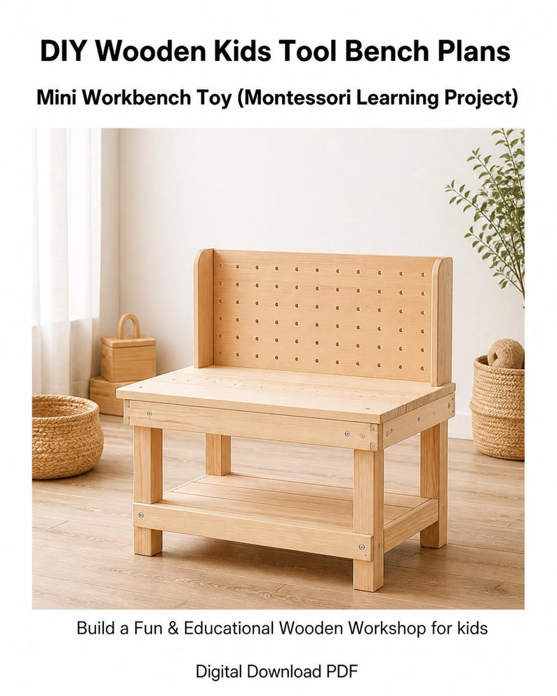 DIY Kids Tool Bench Plans | Montessori Workbench Toy Blueprint (PDF ...