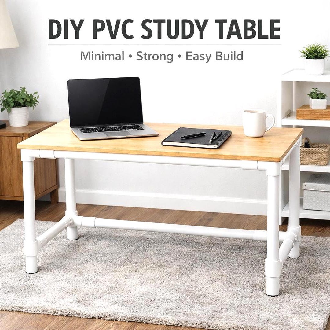 DIY PVC Study Table Plan | Minimal Modern Desk (digital Download Guide ...