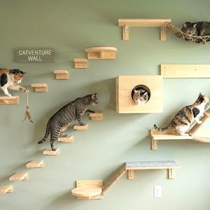 Estanterías modernas para gatos / Plano para construir un parque infantil para gatos (Descarga digital)