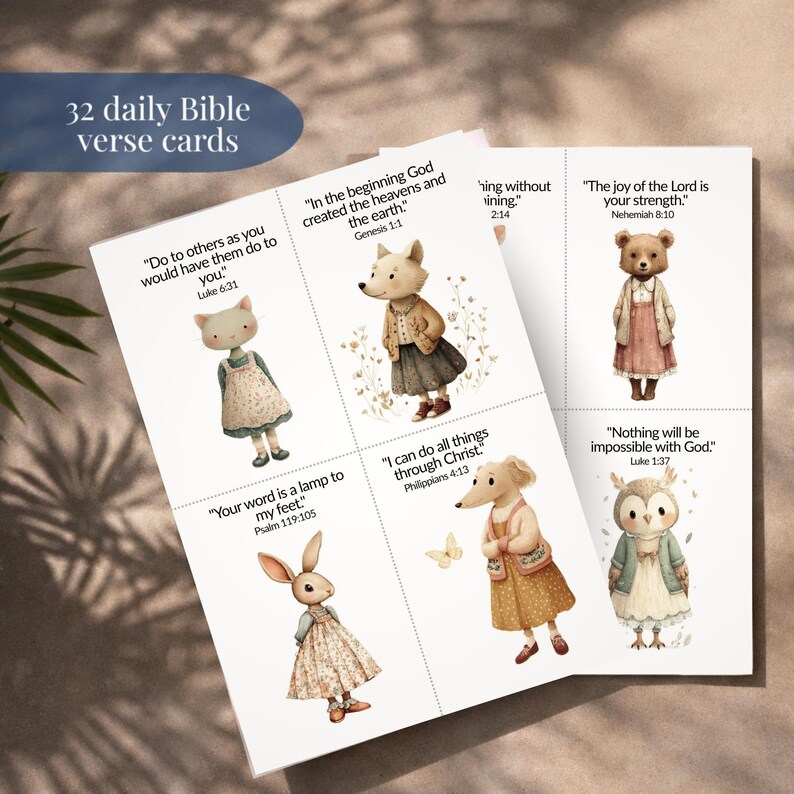 Daily Bible Verse Cards for Girls Printable Christian Affirmations ...