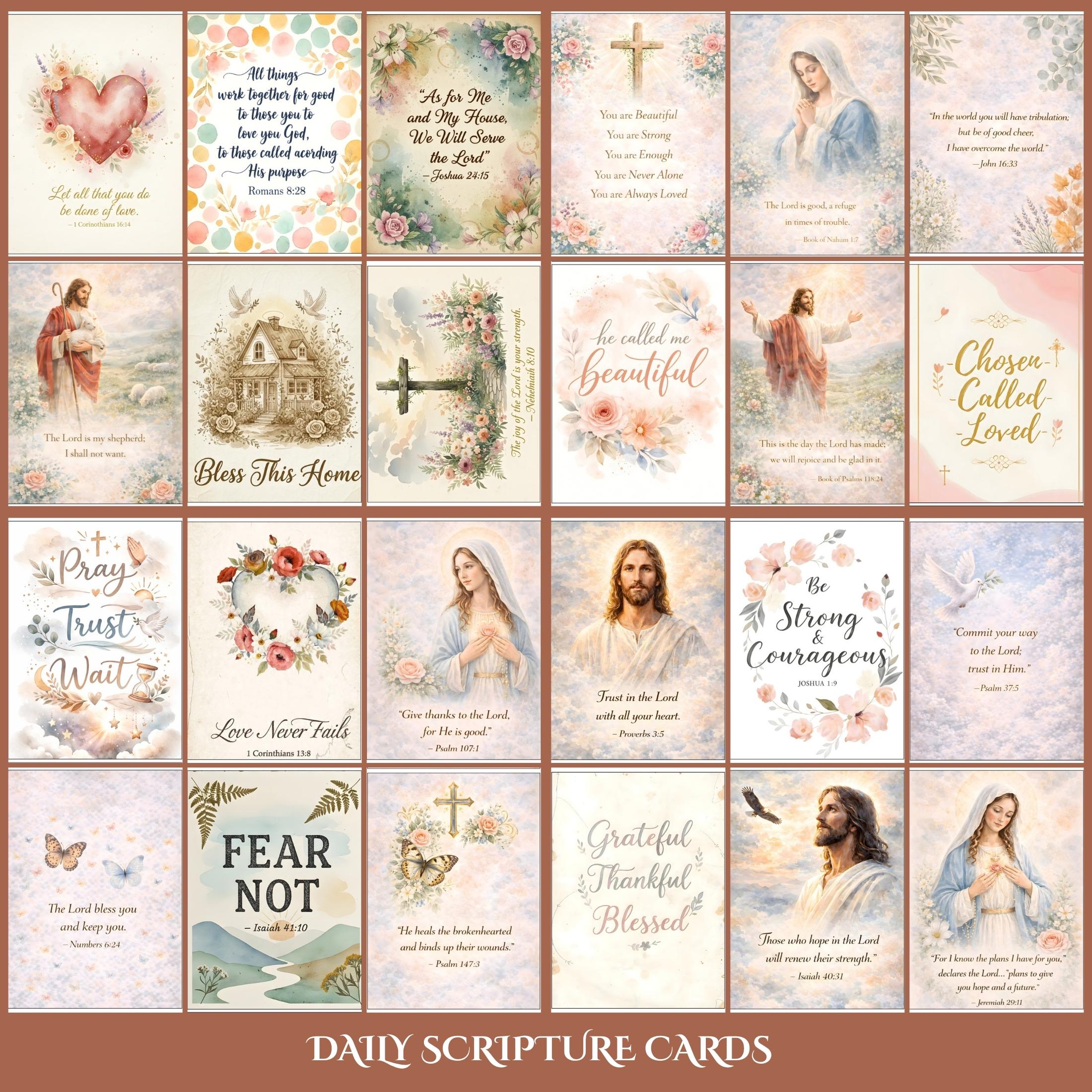 Bible Verse Collage Set Printable Scripture Cards Christian ...